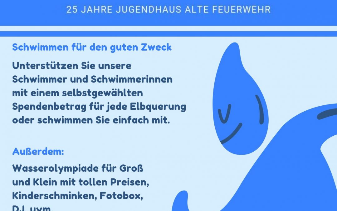 Veranstaltungsflyer für den Elbe-Bade-Tag 2019 am 07.07. an der Gohliser Windmühle
