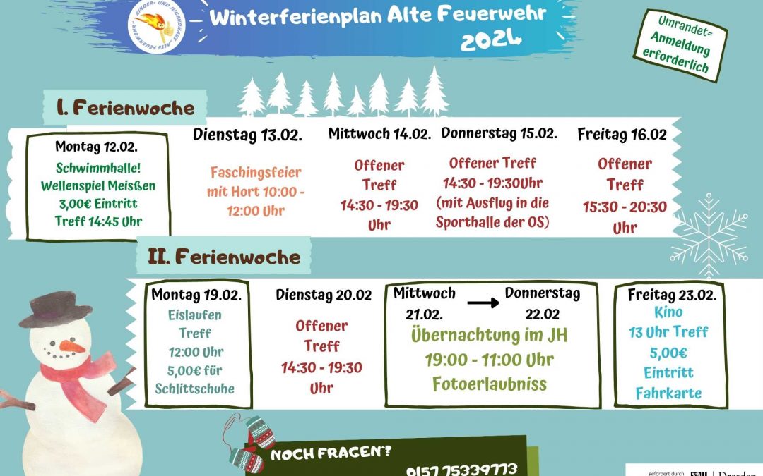 Winterferienplan + Anmeldezettel